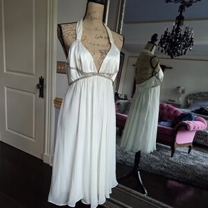 ABS White Halter Dress Size 8
